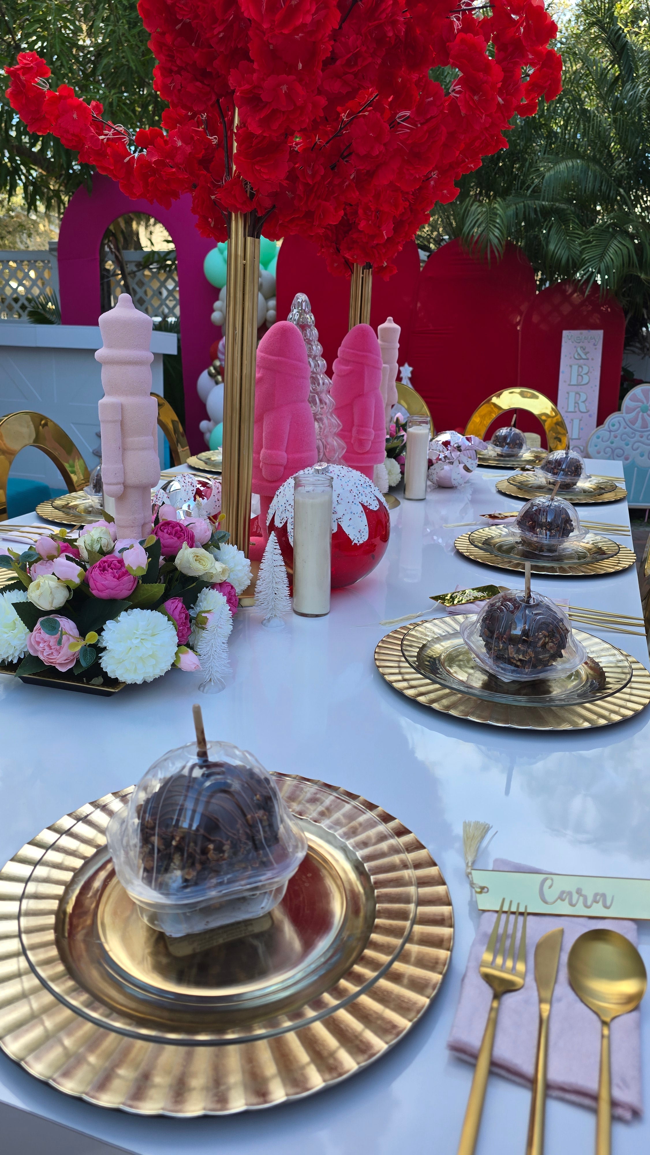 Holiday party table setting