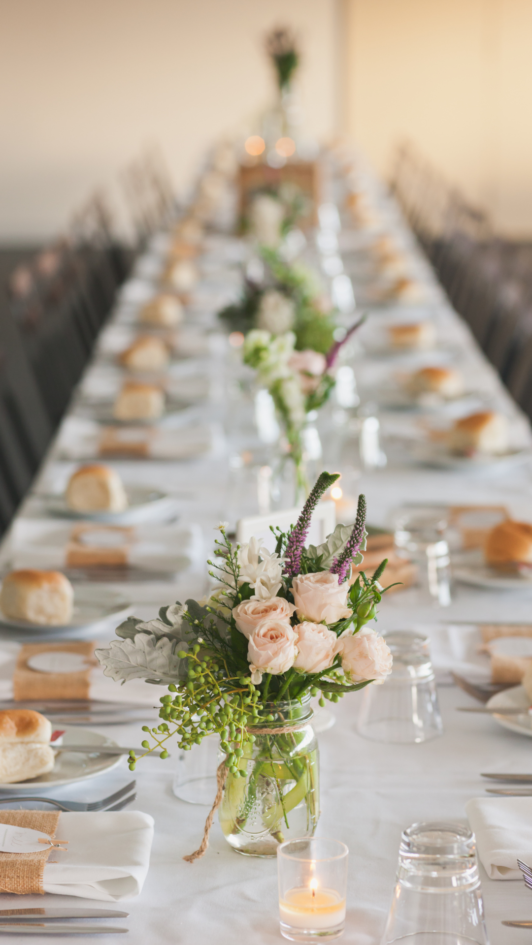 Table setting for a corporate dinner event