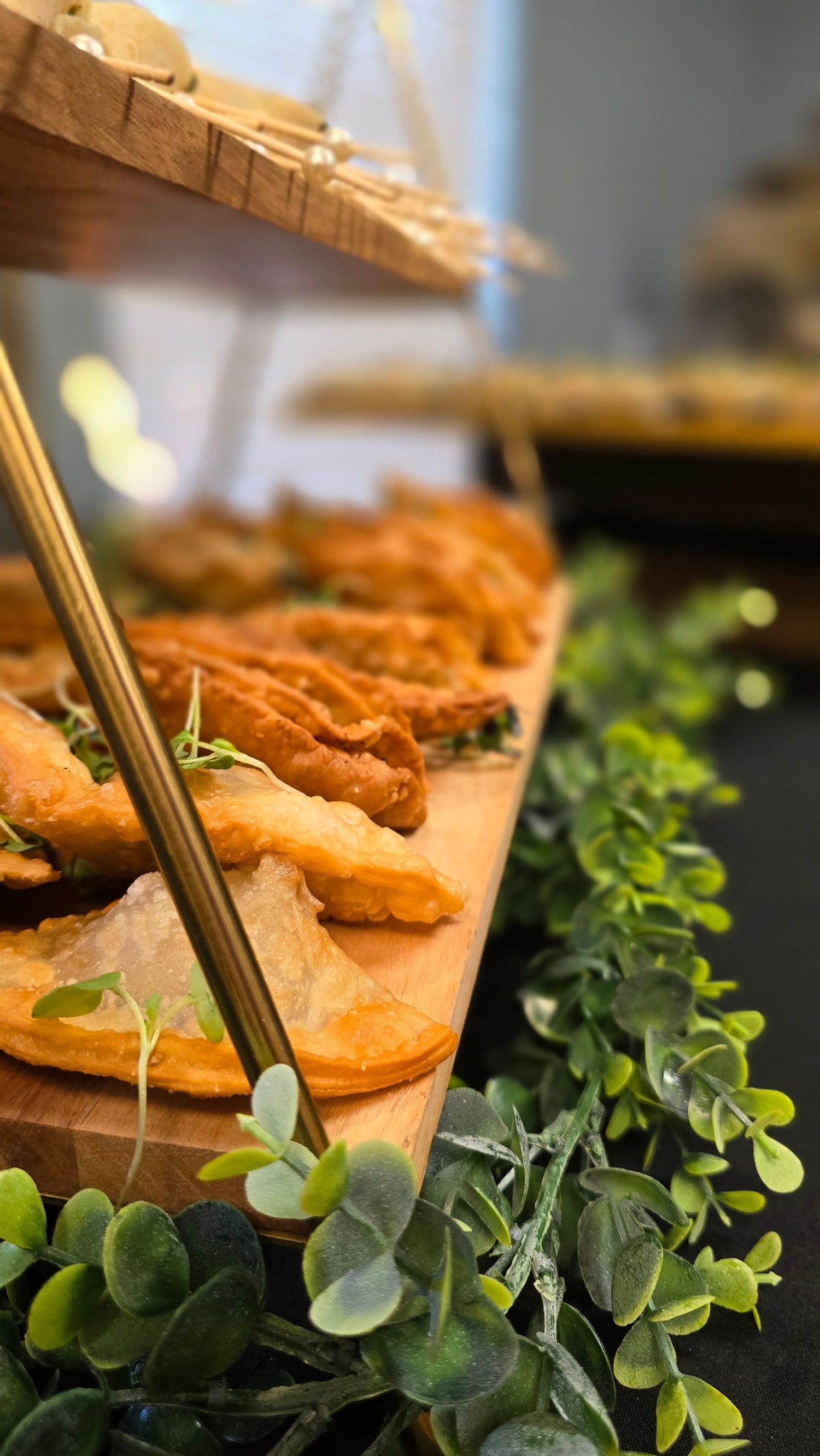 Beef Empanadas on a buffet line